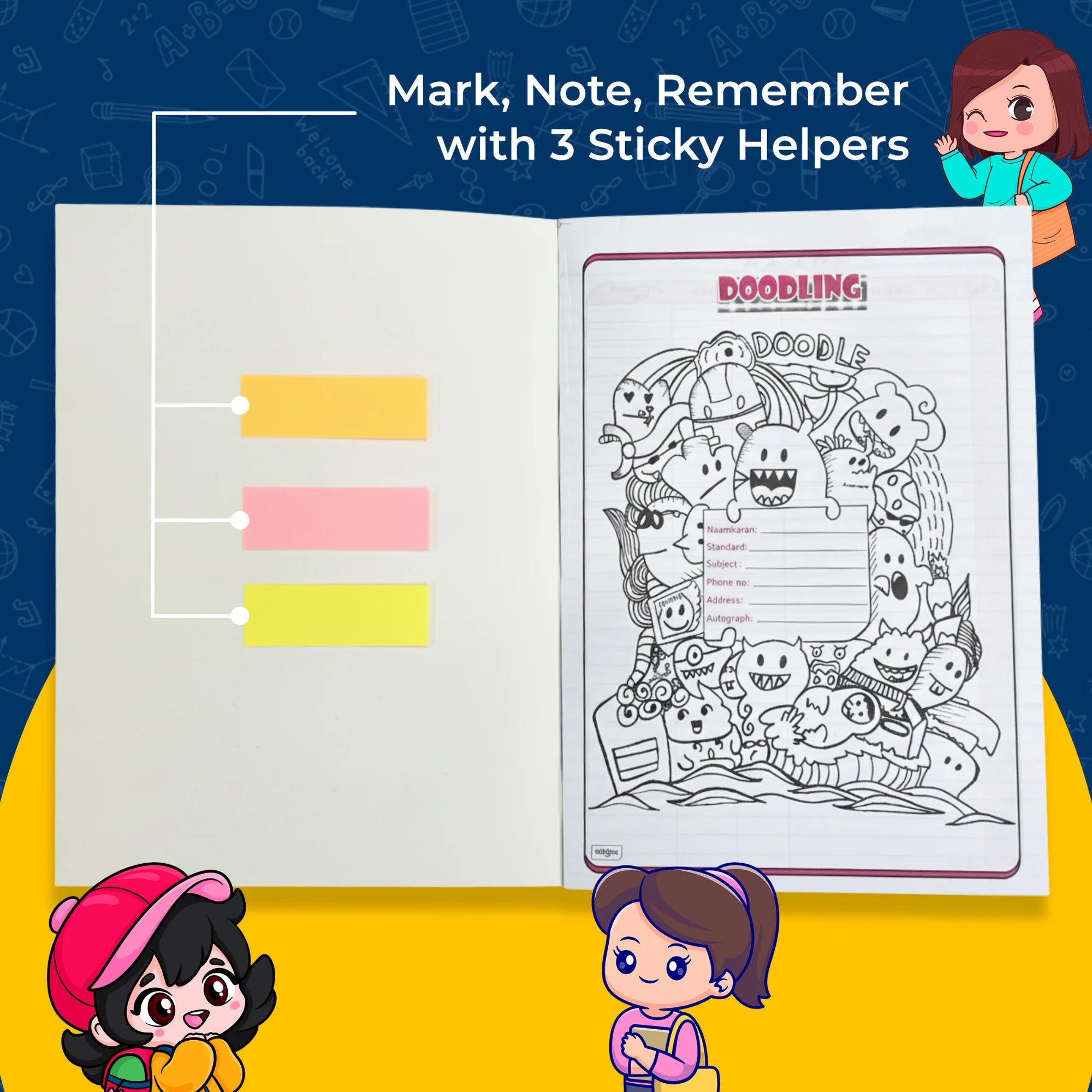 Enjoy the Ride A4 Notebook with Sticky Notes (320 Pages)