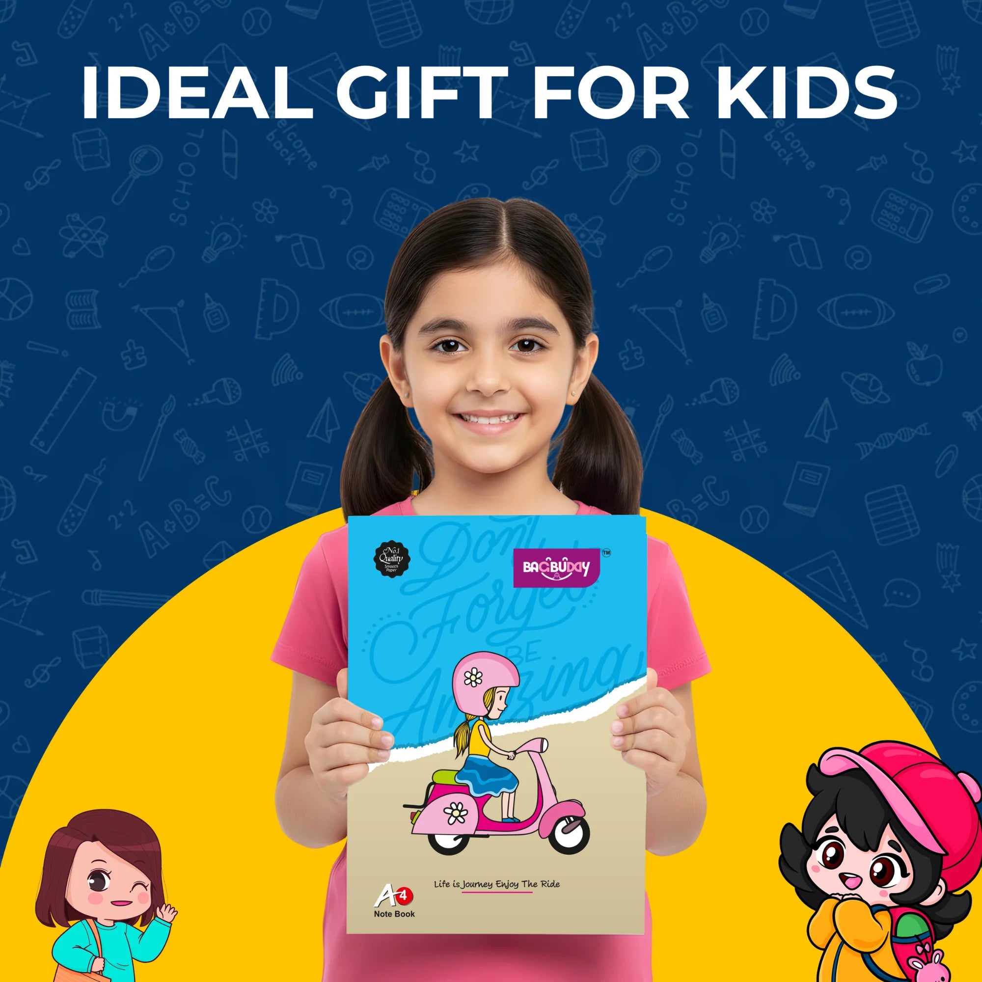 Enjoy the Ride A4 Notebook with Sticky Notes (320 Pages)