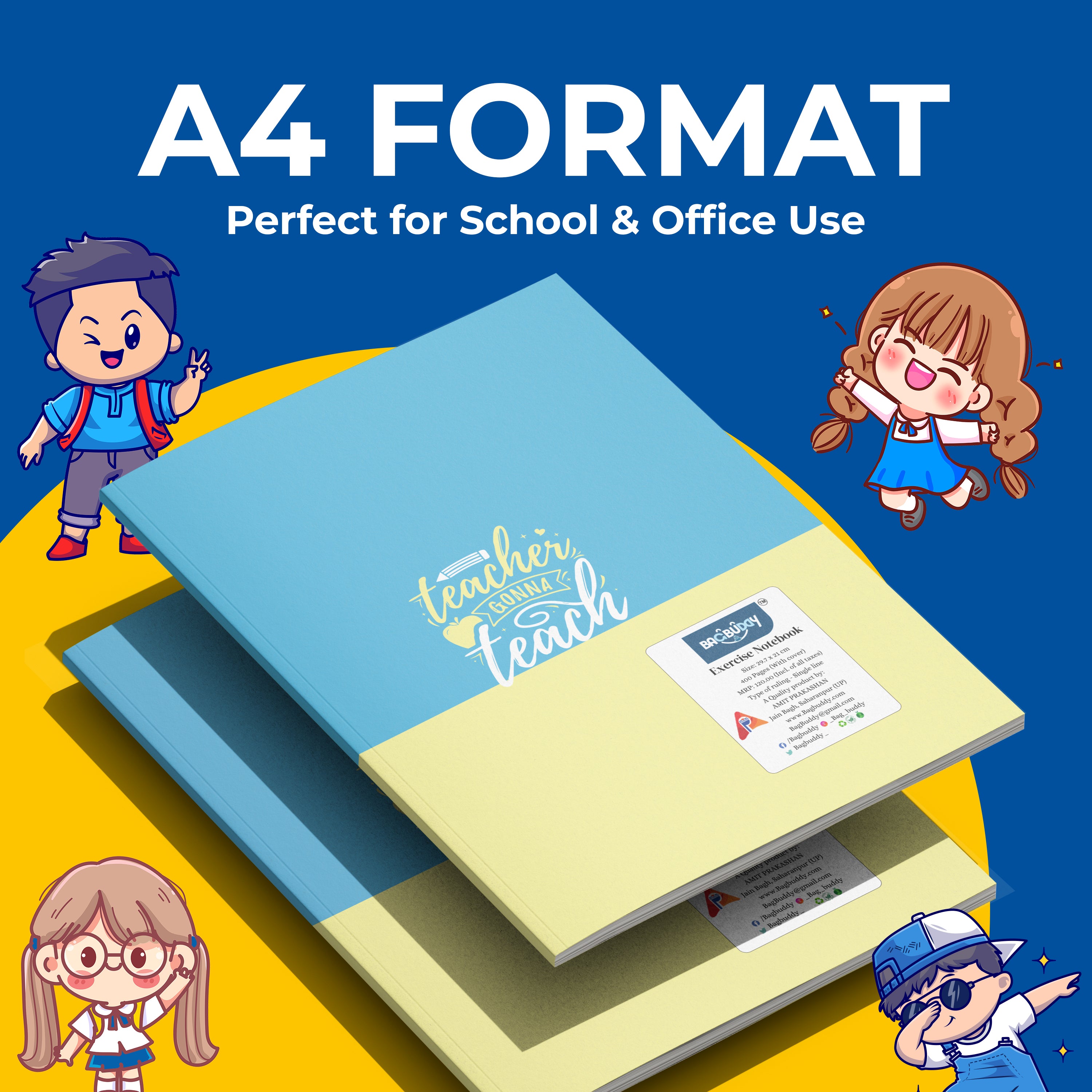 I Love My Teacher A4 Notebook with Sticky Notes (400 Pages)