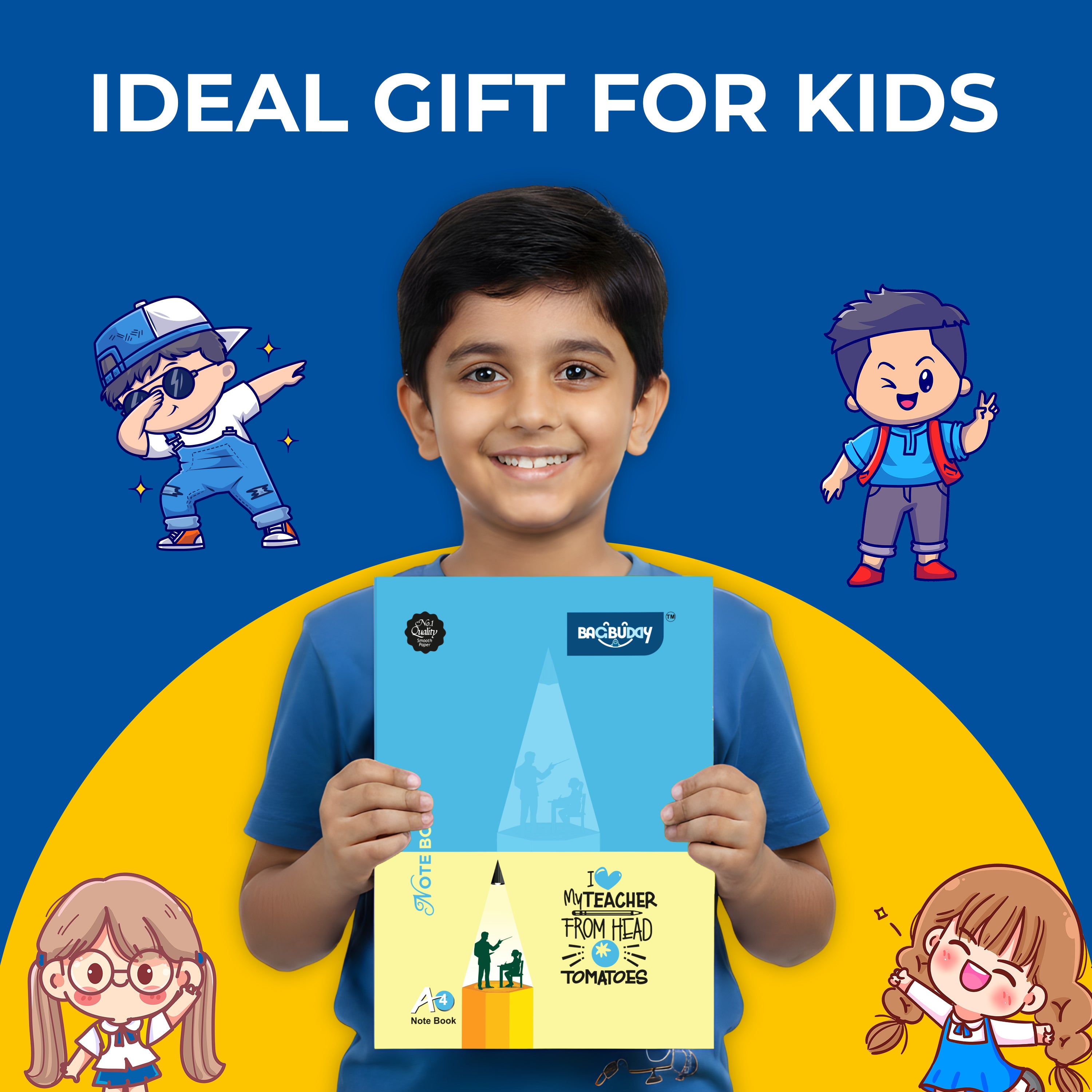 I Love My Teacher A4 Notebook with Sticky Notes (400 Pages)