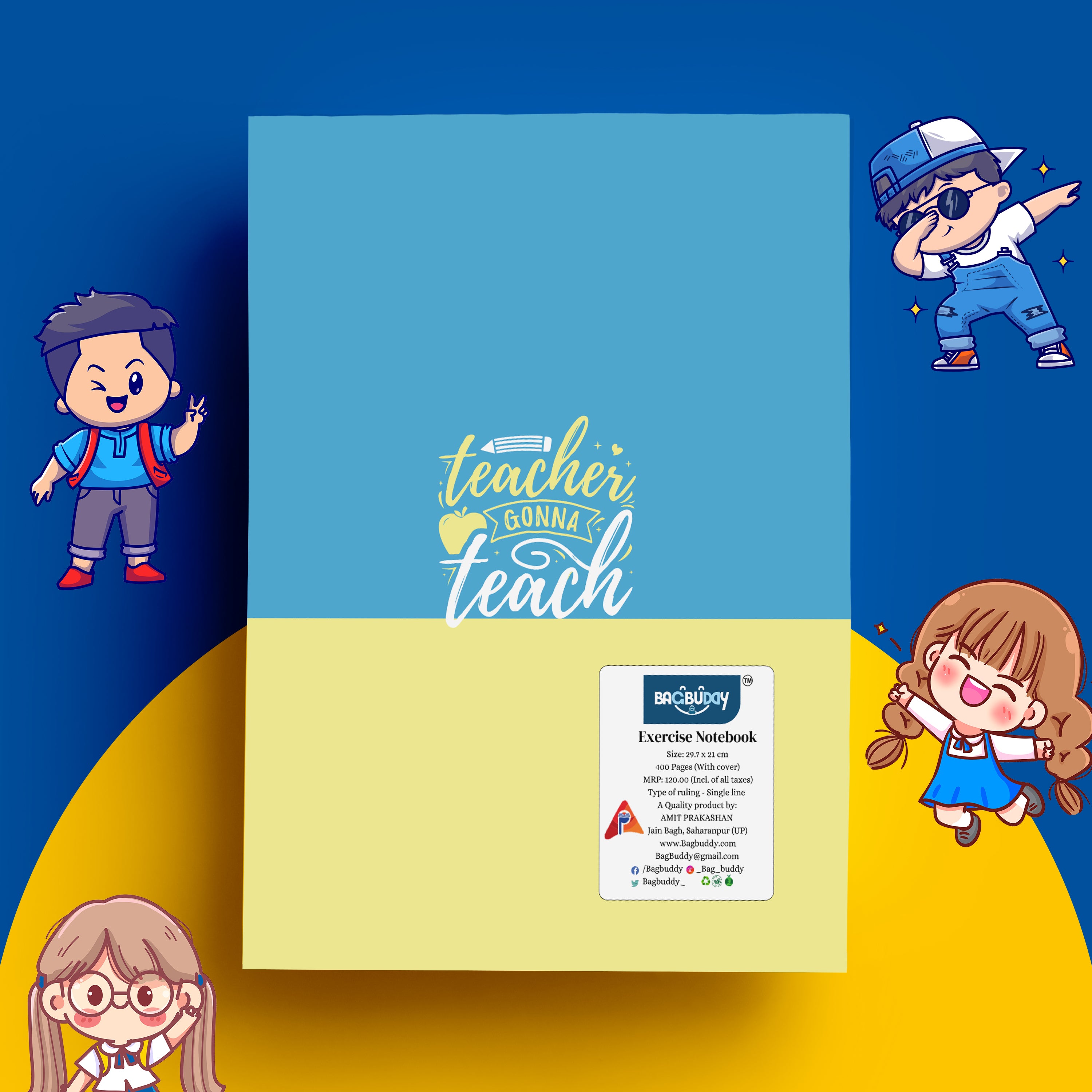 I Love My Teacher A4 Notebook with Sticky Notes (400 Pages)