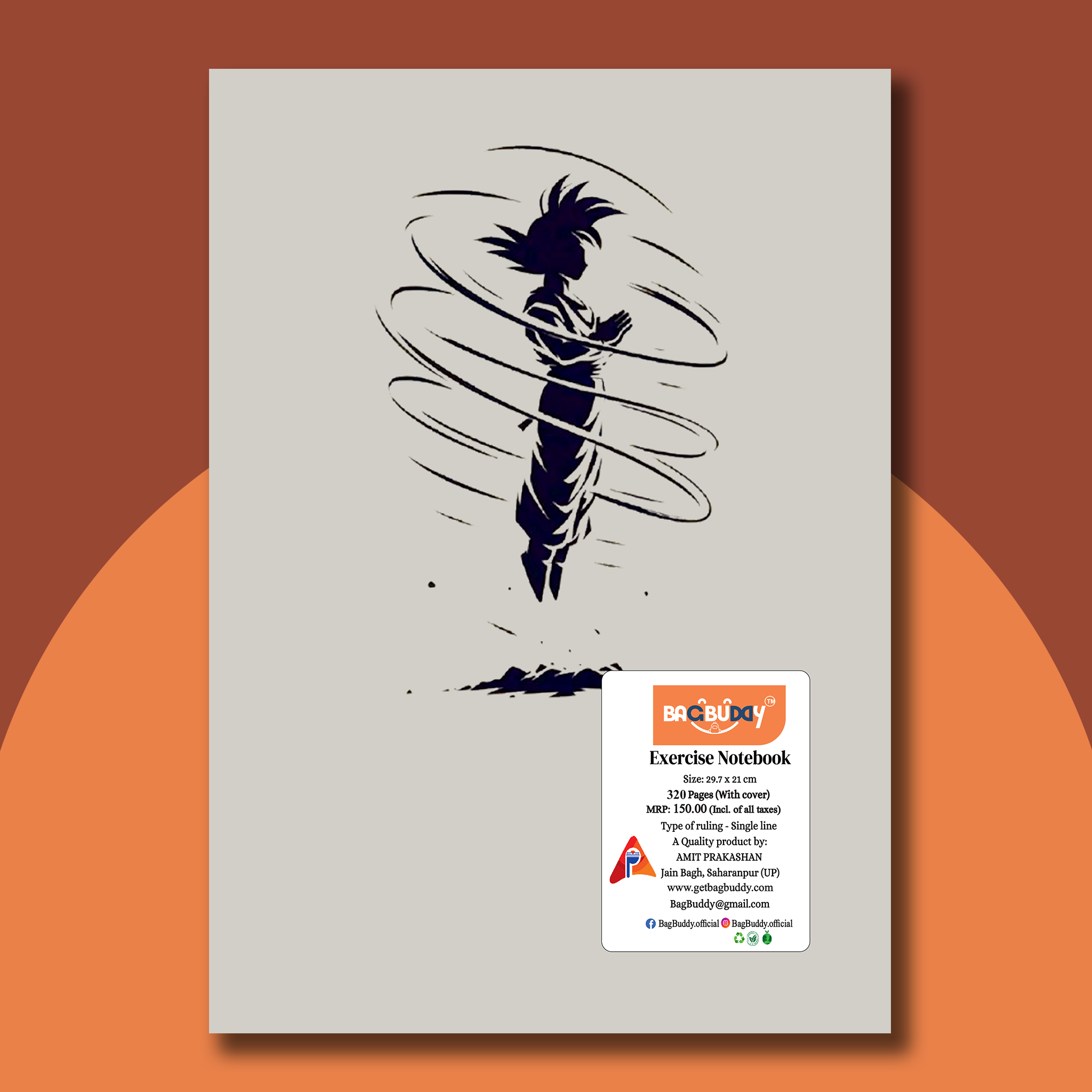 Saiyan Spirit Edition - A4 Notebooks (320 pages) With Sticky Notes