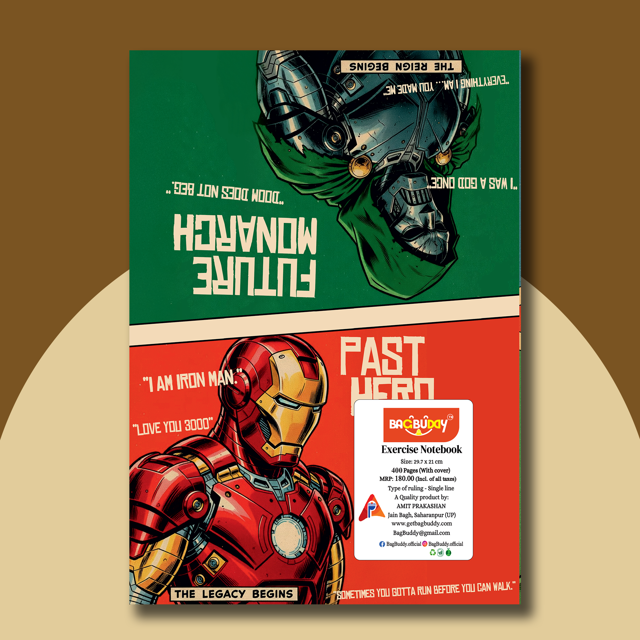 Marvel Doomsday Edition- A4 Notebook (400 pages) With Sticky Notes