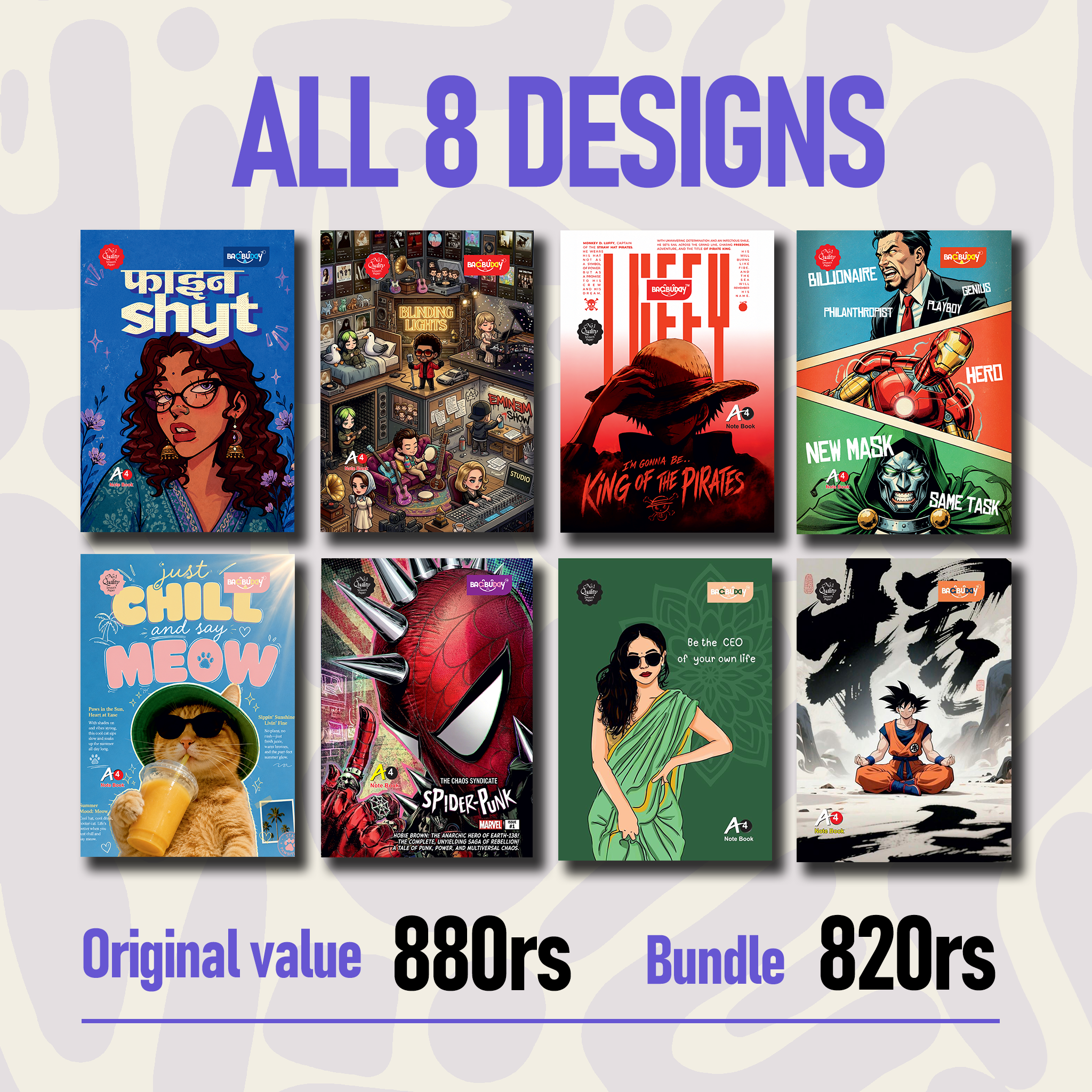 MEGA BUNDLE – All 8 Premium A4 Notebooks