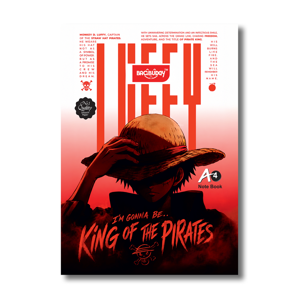 Luffy - Pirate King Edition A4 Notebook (240 pages) with Sticky Notes