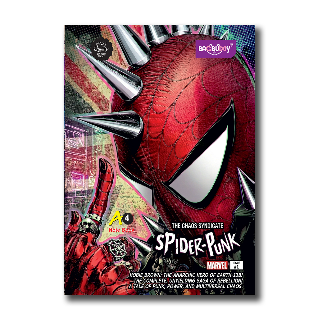 Spider-Punk Edition- A4 Notebook (320 pages) Wtih Sticky Notes